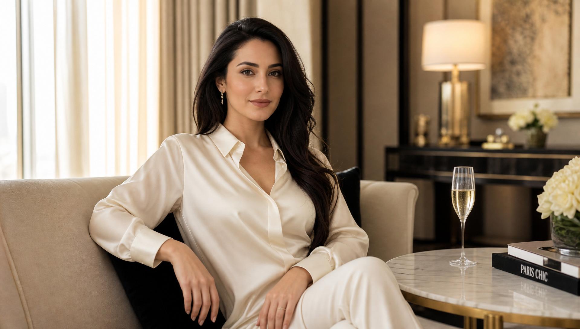 Mrs. Gonzalves in a refined luxury suite
